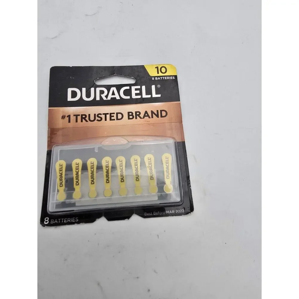 8 Pack! NEW Duracell Easytab Size 10 - Hearing Aid Batteries *03/2022*
